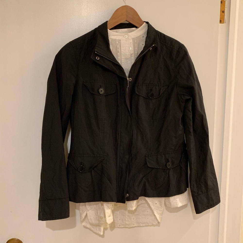 Talbots short black jacket only Size 12P